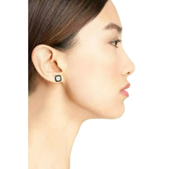 Kate Spade New York Mini Small Square Studs Earrings Black - Picture 3 of 3
